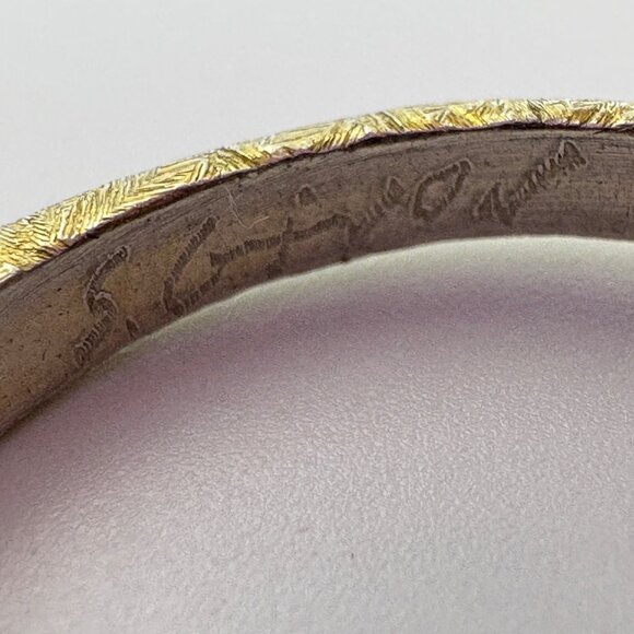 VTG Israeli Sterling Silver Gold Tone Stacking Band Stacy Givon Ring Size 8.5 - Picture 8 of 11